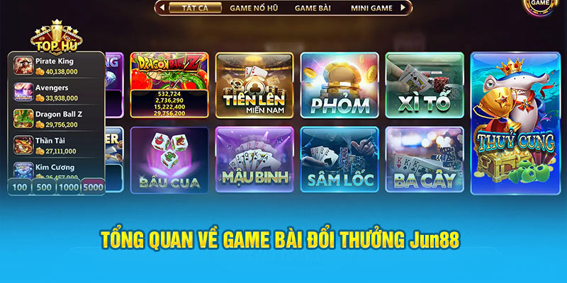 Tổng quan về game bài đổi thưởng Jun88